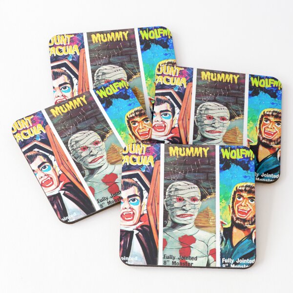 Item preview, Retro Monster Action Figure Box Art-Dracula Mummy Wolfman designed and sold by DukeGroovy.