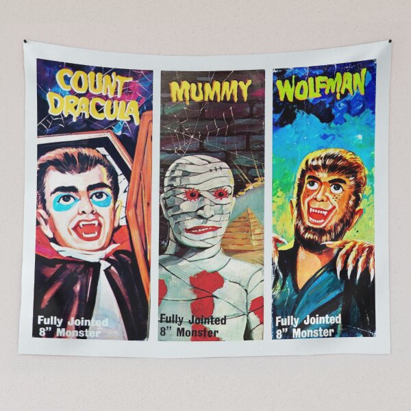 Item preview, Retro Monster Action Figure Box Art-Dracula Mummy Wolfman designed and sold by DukeGroovy.