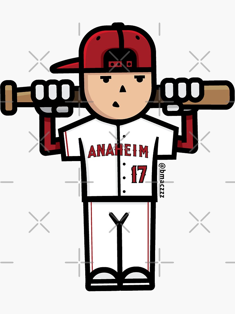 Shohei Ohtani #17 Los Angeles Angels of Anaheim Red Jersey Sticker for  Sale by TheBmacz