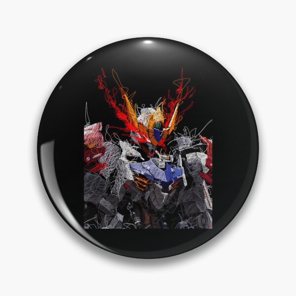 Artikelvorschau, Gundam Barbatos Lupus Rex Kopf im Kritzelstil entworfen und verkauft von ClothesGrapeCa.