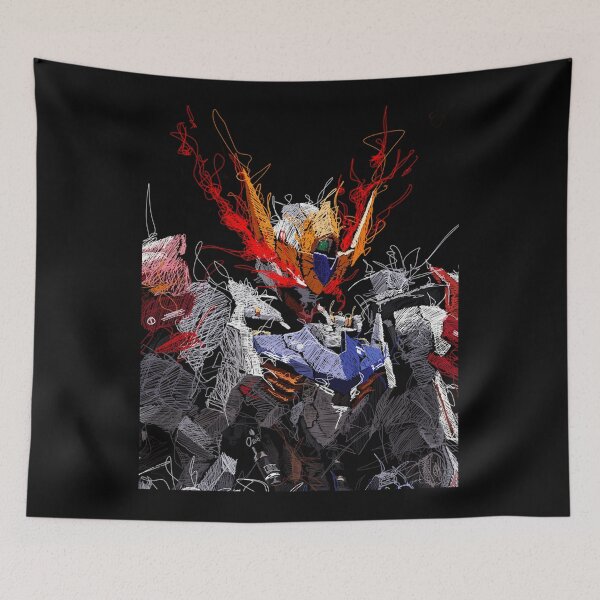Item preview, Gundam Barbatos Lupus Rex Head scribble style designed and sold by ClothesGrapeCa.
