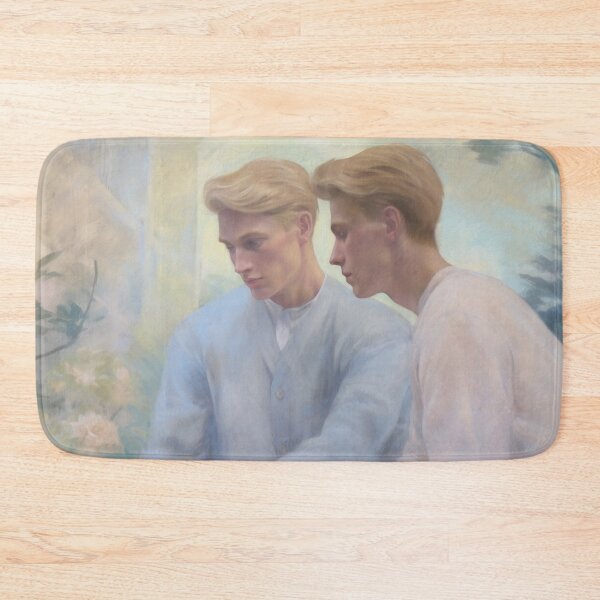 Item preview, Coquette aesthetic and gay aethetic painting of two loving men designed and sold by Coquette Art.