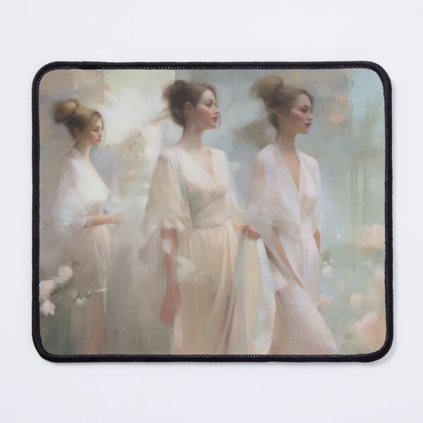 Item preview, Coquette aesthetic vintage painting of 3 sisters designed and sold by Coquette Art.