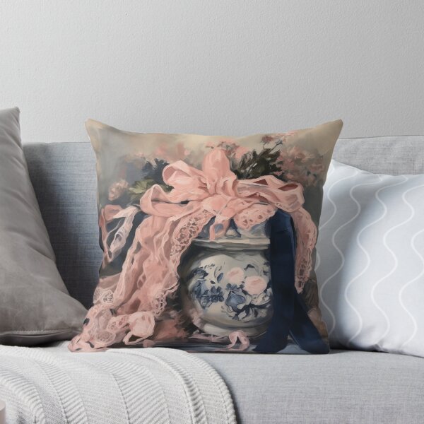 Item preview, Coquette aesthetic vintage painting of a pink satine bow designed and sold by Coquette Art.