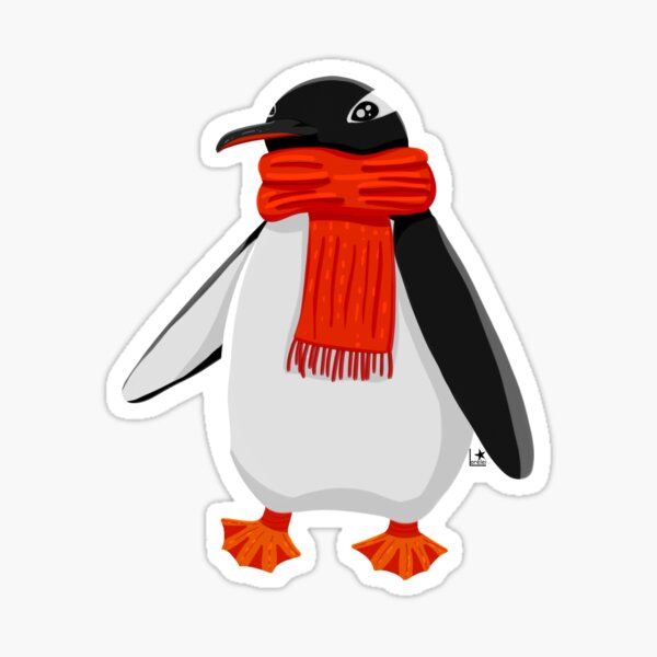 Item preview, Gentoo Penguin with a Red Scarf designed and sold by LoreleiArts.