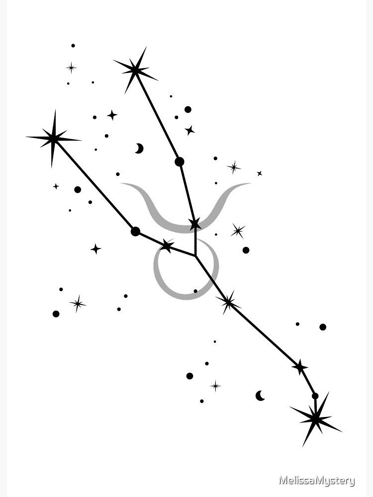 Taurus Constellation Astrology with Symbol Art Board Print