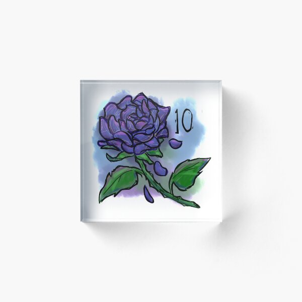 The Blue Rose Acrylic Block