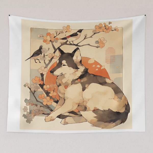 Item preview, Japanese Woodblock Style German Shepard Dog designed and sold by BlvckSky.