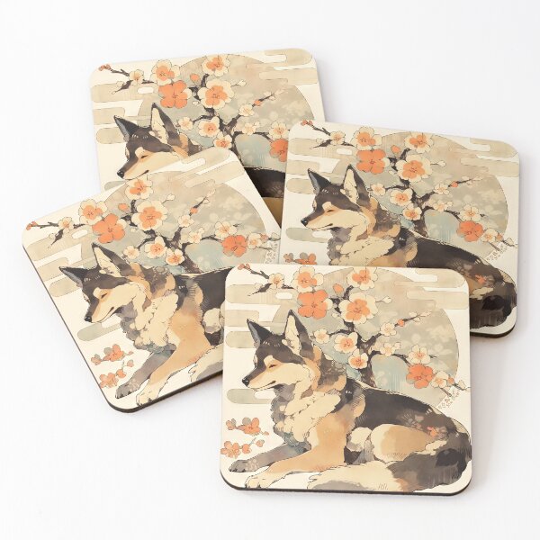 Item preview, Japanese Woodblock Style German Shepard Dog designed and sold by BlvckSky.