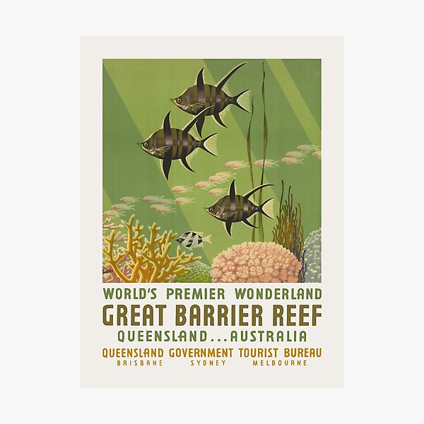 Item preview, Great Barrier Reef, Queensland, Australia designed and sold by Vintagrafica.