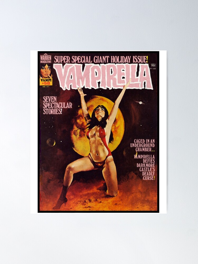 Thumbnail 2 of 3, Poster, ANOTHER GREAT VINTAGE VAMPIRELLA MAGAZINE COVER! 58 designed and sold by boaz-lindquis.