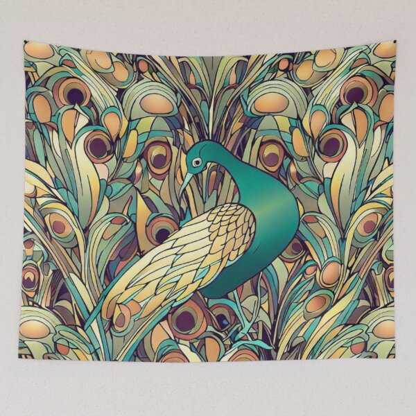 Item preview, Art nouveau peacock pattern  designed and sold by ArtNouveauLou.
