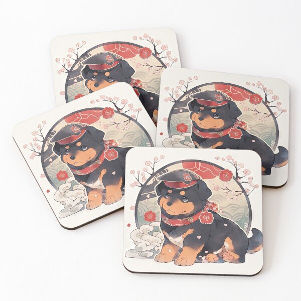 Item preview, Japanese Woodblock Style Rottweiler Puppy Dog designed and sold by BlvckSky.