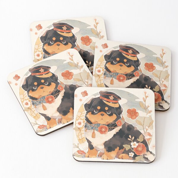 Item preview, Japanese Woodblock Style Rottweiler Puppy Dog designed and sold by BlvckSky.