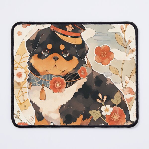 Item preview, Japanese Woodblock Style Rottweiler Puppy Dog designed and sold by BlvckSky.