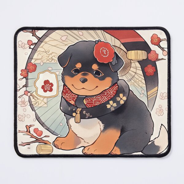 Item preview, Japanese Woodblock Style Rottweiler Puppy Dog  designed and sold by BlvckSky.