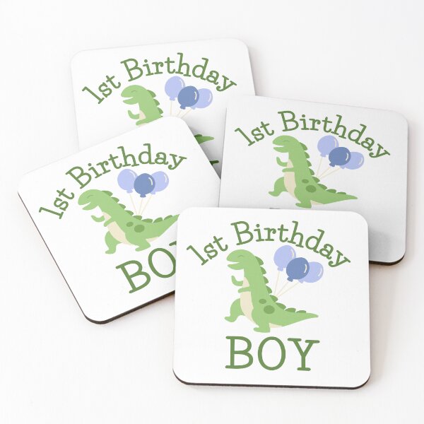 Item preview, 1st Birthday boy squad - cute dino dinosaur t-rex balloon party designed and sold by TNwandesignart.