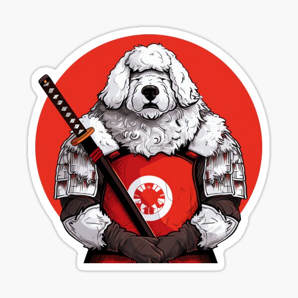 Old english sheepdog with tail (grey) Sticker for Sale by KiwiJP