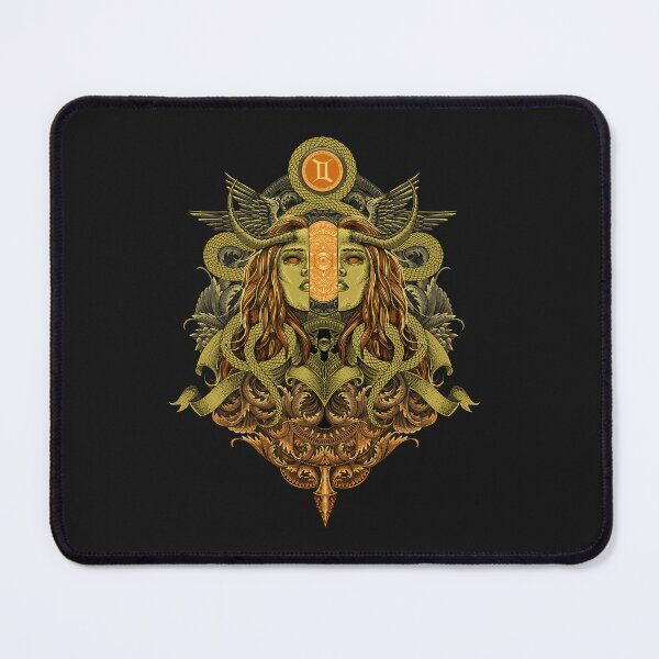 Item preview, Gemini Zodiac Engraving Illustration designed and sold by WOLForDEER.