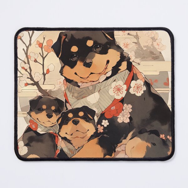 Item preview, Japanese Woodblock Style Rottweiler Dog Family designed and sold by BlvckSky.