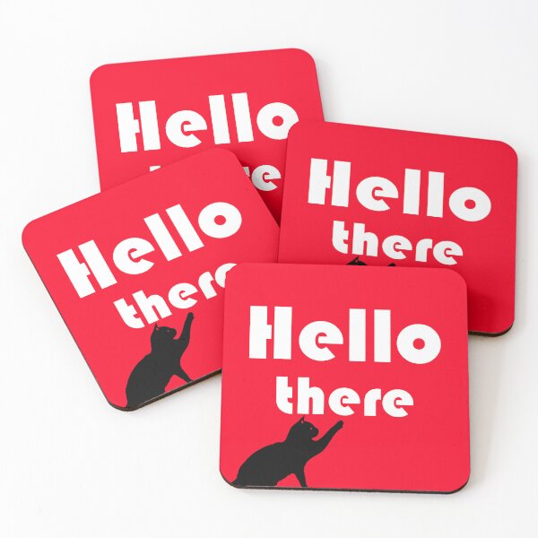 Item preview, Hello There - cat, cute cat, funny cat design - red designed and sold by artyfartypants.