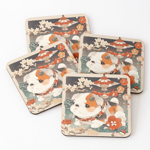 Item preview, Japanese Woodblock Style Bulldog Puppy designed and sold by BlvckSky.