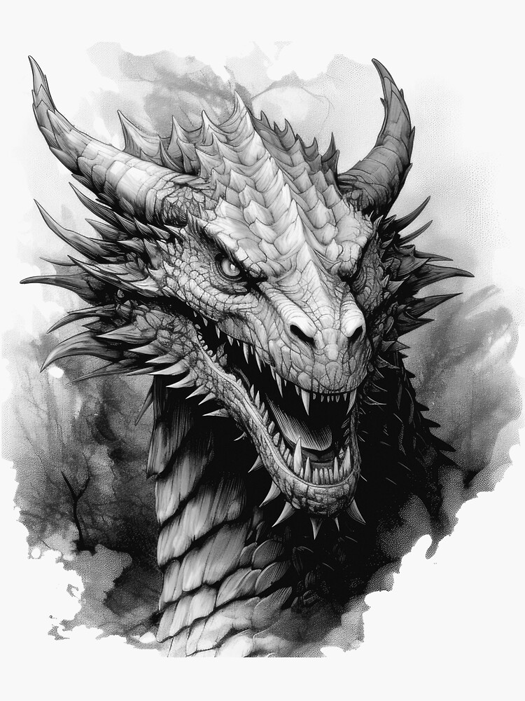 Sticker Dragon Dark Fantasy