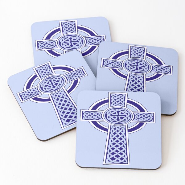 Item preview, Ornamental Celtic High Cross Decorative Knotwork Blue designed and sold by taiche.