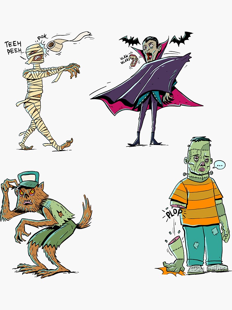 Thumbnail 3 of 3, Sticker, Monster Madness | Halloween pack designed and sold by Rudy Faber.