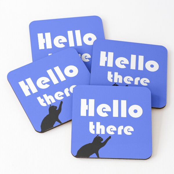 Item preview, Hello There - cat, cute cat, funny cat design - blue designed and sold by artyfartypants.
