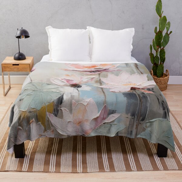 Item preview, Thick brush strokes impressionistic flower lotus flowers background poster decorative painting 08 designed and sold by UnaWu533.