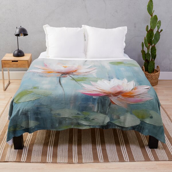 Item preview, Thick brush strokes impressionistic flower lotus flowers background poster decorative painting 10 designed and sold by UnaWu533.