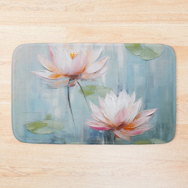 Item preview, Thick brush strokes impressionistic flower lotus flowers background poster decorative painting 10 designed and sold by UnaWu533.