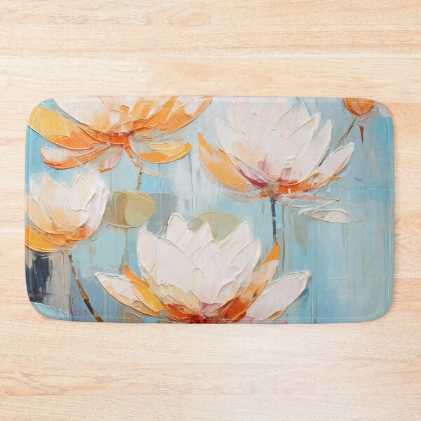 Item preview, Thick brush strokes impressionistic flower lotus flowers background poster decorative painting  designed and sold by UnaWu533.