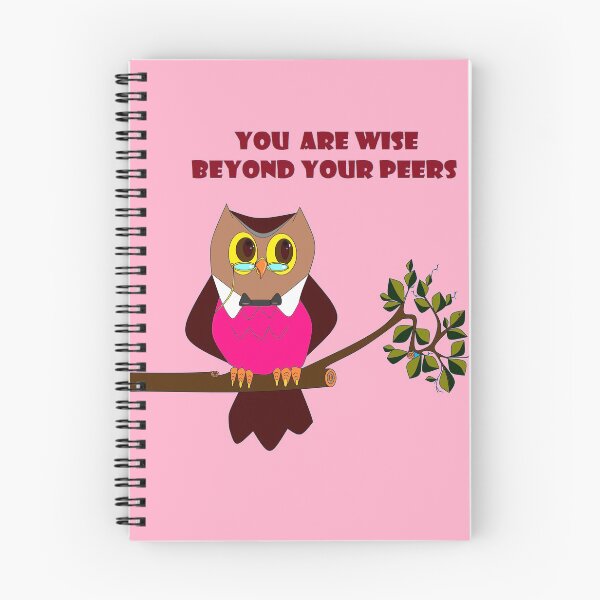 Item preview, A Wise Female Owl on a Branch, Pink Vest, Pink Sky designed and sold by judy snyder.