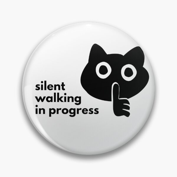 Item preview, Shhhh I'm Silent Walking - cute quiet black cat for those who want to walk in peace, Zen buddhism  designed and sold by RoyalRepublics.