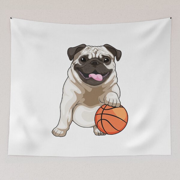 Item preview, Pug Basketball player Basketball designed and sold by Snabdesign84.