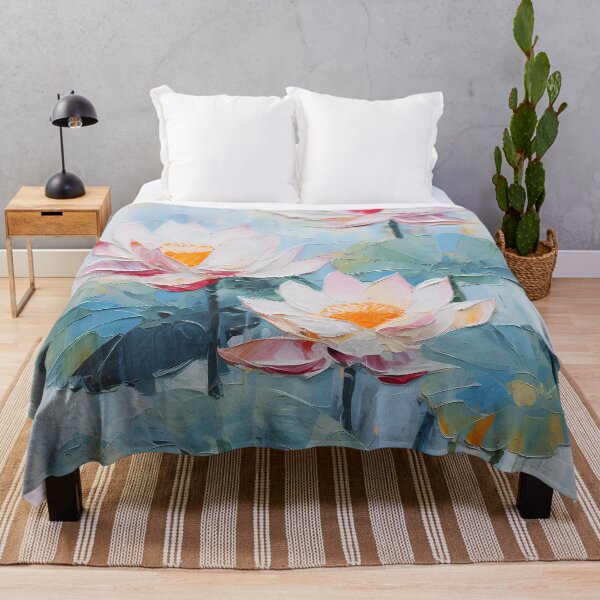 Item preview, Thick brush strokes impressionistic flower lotus flowers background poster decorative painting 15 designed and sold by UnaWu533.