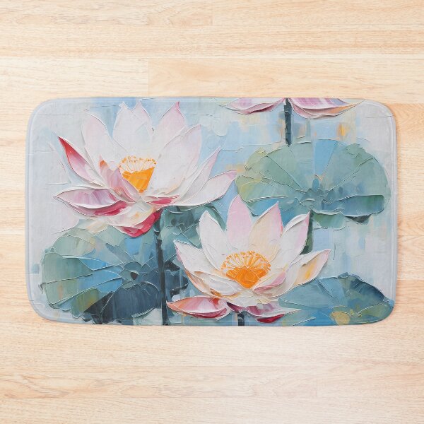 Item preview, Thick brush strokes impressionistic flower lotus flowers background poster decorative painting 15 designed and sold by UnaWu533.
