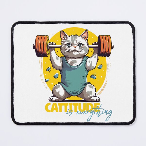 Item preview, Catitude is Everything Fitness Cat Workout Weightlifting designed and sold by AdornOutfits.