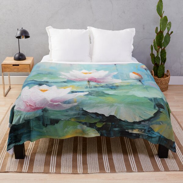 Item preview, Thick brush strokes impressionistic flower lotus flowers background poster decorative painting 17 designed and sold by UnaWu533.
