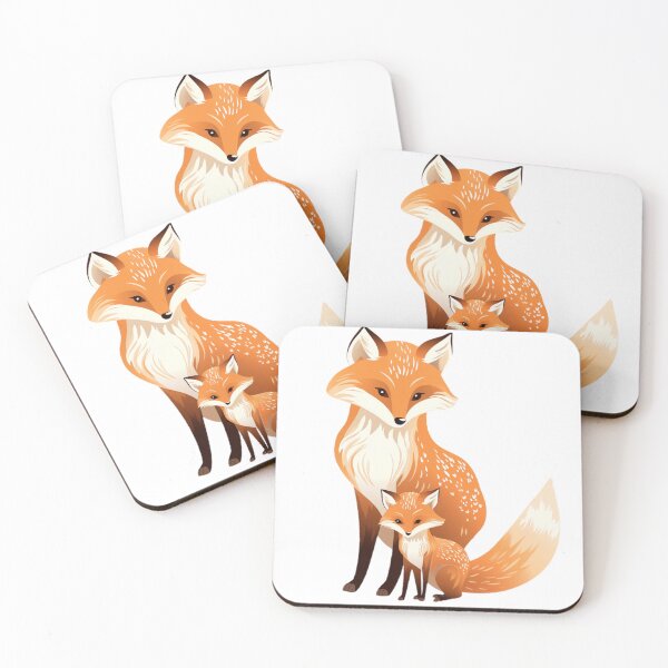 Item preview, Cute baby and mommy fox designed and sold by PawelNature.
