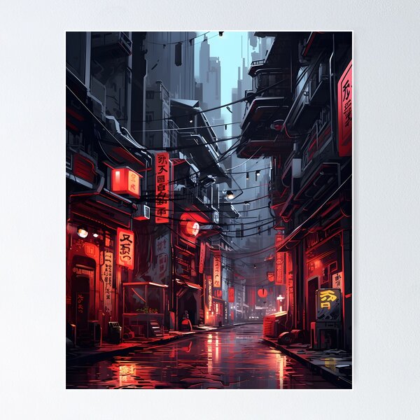 Item preview, Futuristic Cyberpunk Alley | Sketch designed and sold by Shirtastically.