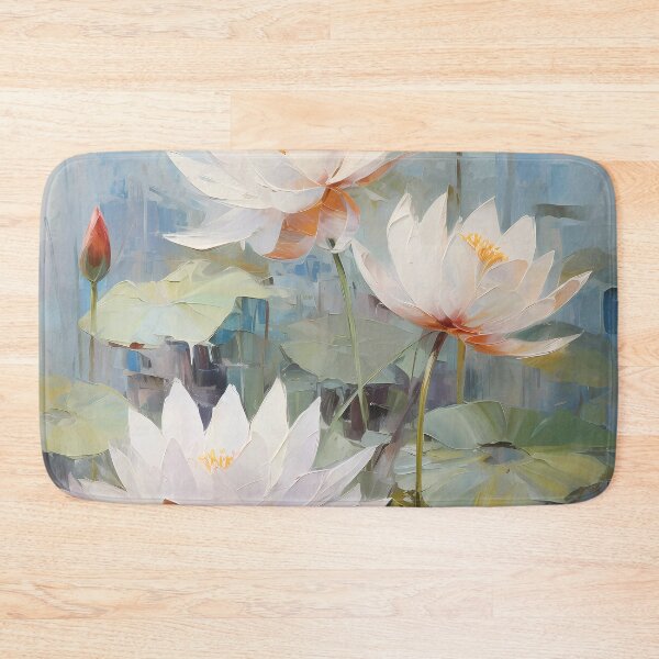Item preview, Thick brush strokes impressionistic flower lotus flowers background poster decorative painting 18 designed and sold by UnaWu533.