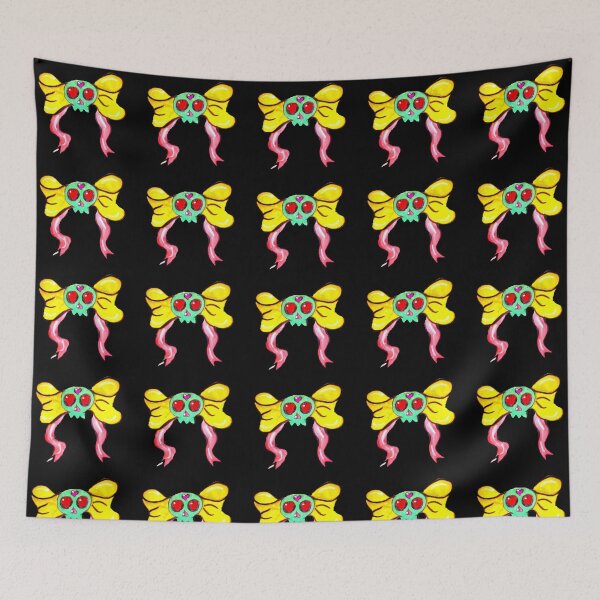 Item preview, Pretty skull bow with heart designed and sold by FiftyEpiphanies.