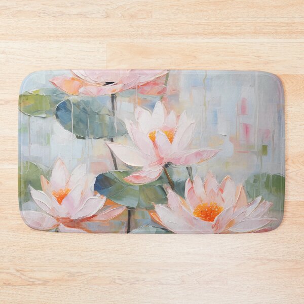 Item preview, Thick brush strokes impressionistic flower lotus flowers background poster decorative painting 19 designed and sold by UnaWu533.