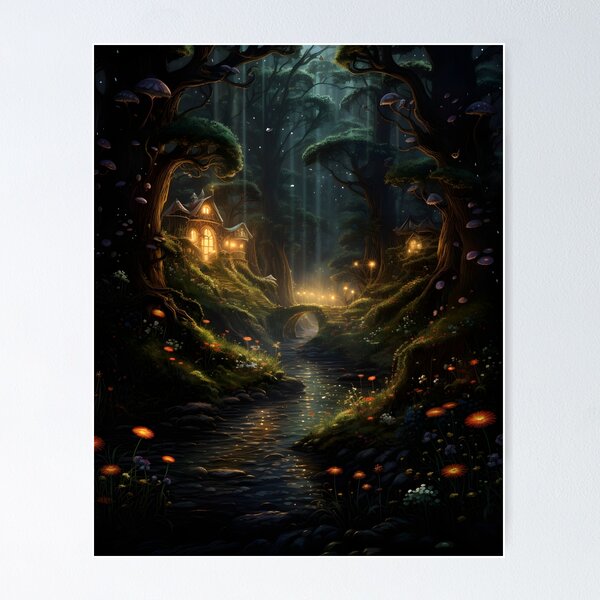Item preview, Enchanted Forest at Dusk | Sketch designed and sold by Shirtastically.