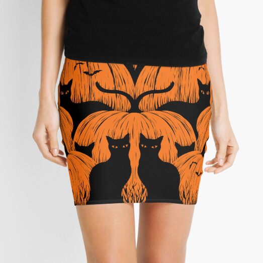 Pumpkin Cat Mini Skirt