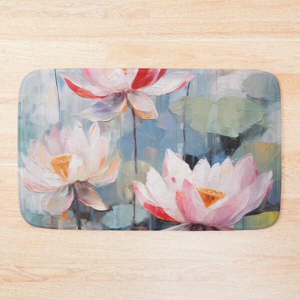 Item preview, Thick brush strokes impressionistic flower lotus flowers background poster decorative painting 23 designed and sold by UnaWu533.