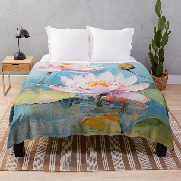 Item preview, Thick brush strokes impressionistic flower lotus flowers background poster decorative painting 24 designed and sold by UnaWu533.